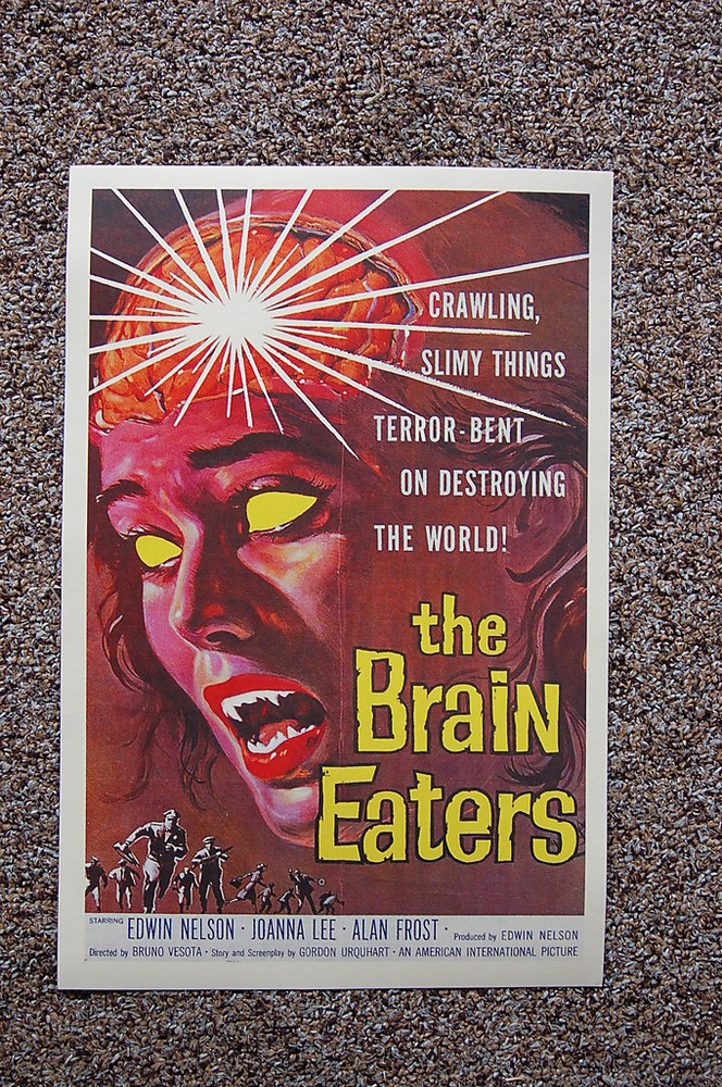 Vintage The Brain Eaters Lobby Card Poster Edwin Nelson Sci-Fi