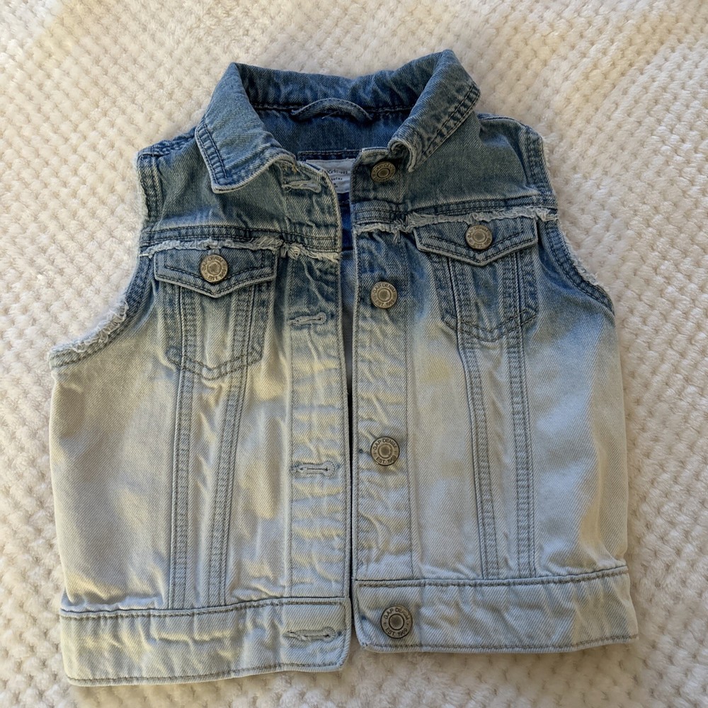 Gap Kids Girl’s Blue Acid Washed Denim  Vest Size S