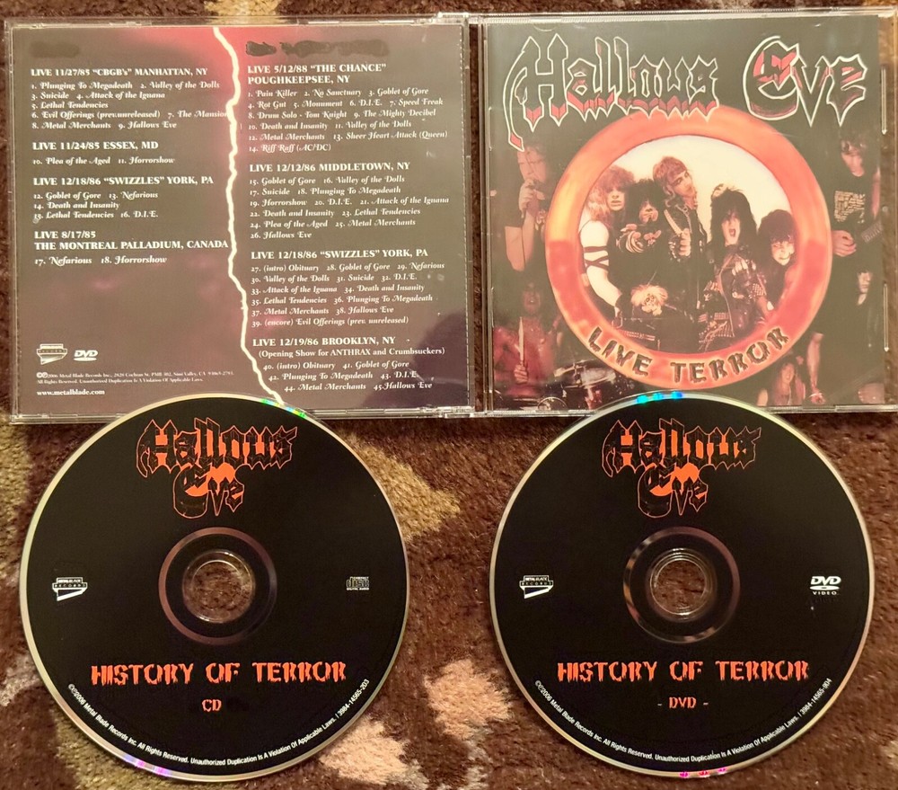 HALLOW’S EVE “LIVE TERROR” ORIGINAL 2 CD SET OLD SCHOOL ATLANTA THRASH METAL 🎸