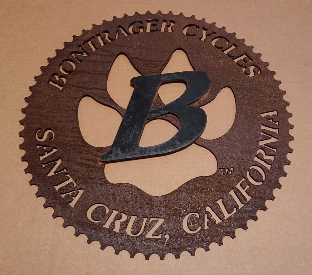 Bontrager Cycles Bicycle Shop Dealer Sign - Santa Cruz Mountain Bike MTB Vintage