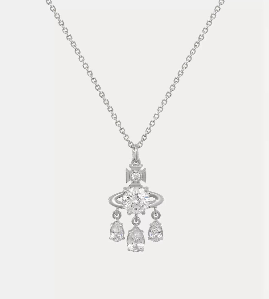 Vivienne Westwood Augusta Dreamcatcher Crystal Silver Necklace NIB