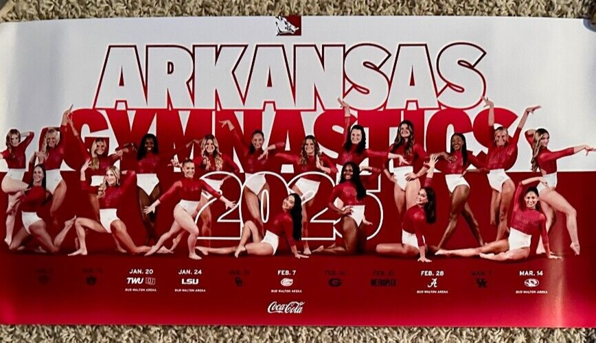 Arkansas Razorbacks 2025 NCAA Women's Gymnastics Poster / Schedule