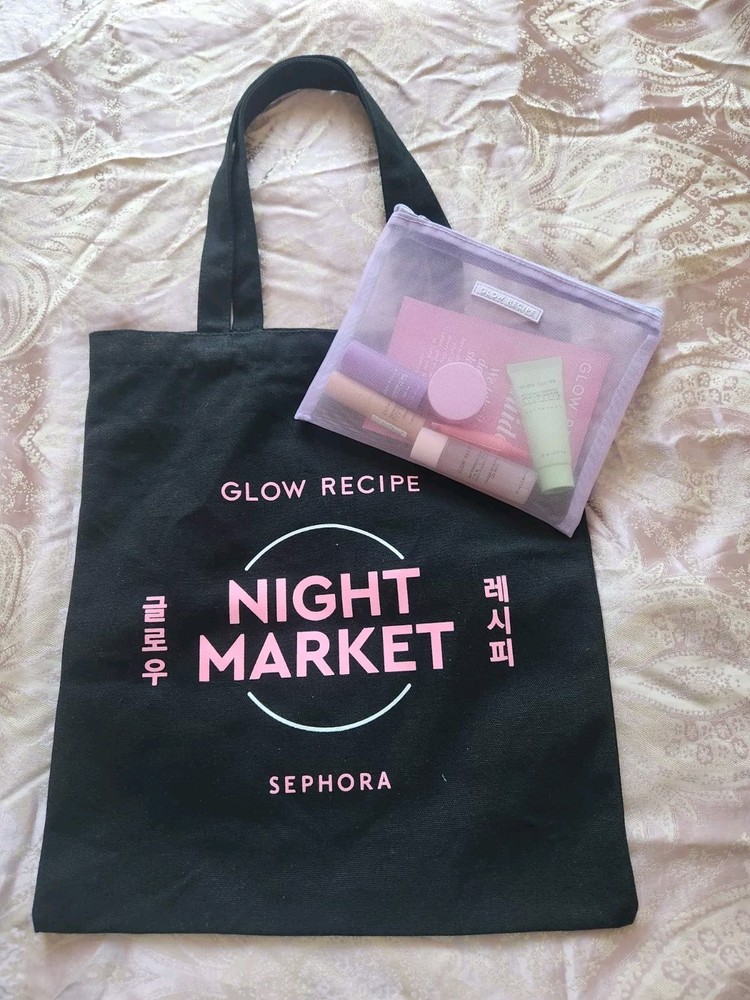 Glow Recipe Night Market Deluxe Sample Kit with Mesh Bag and Tote