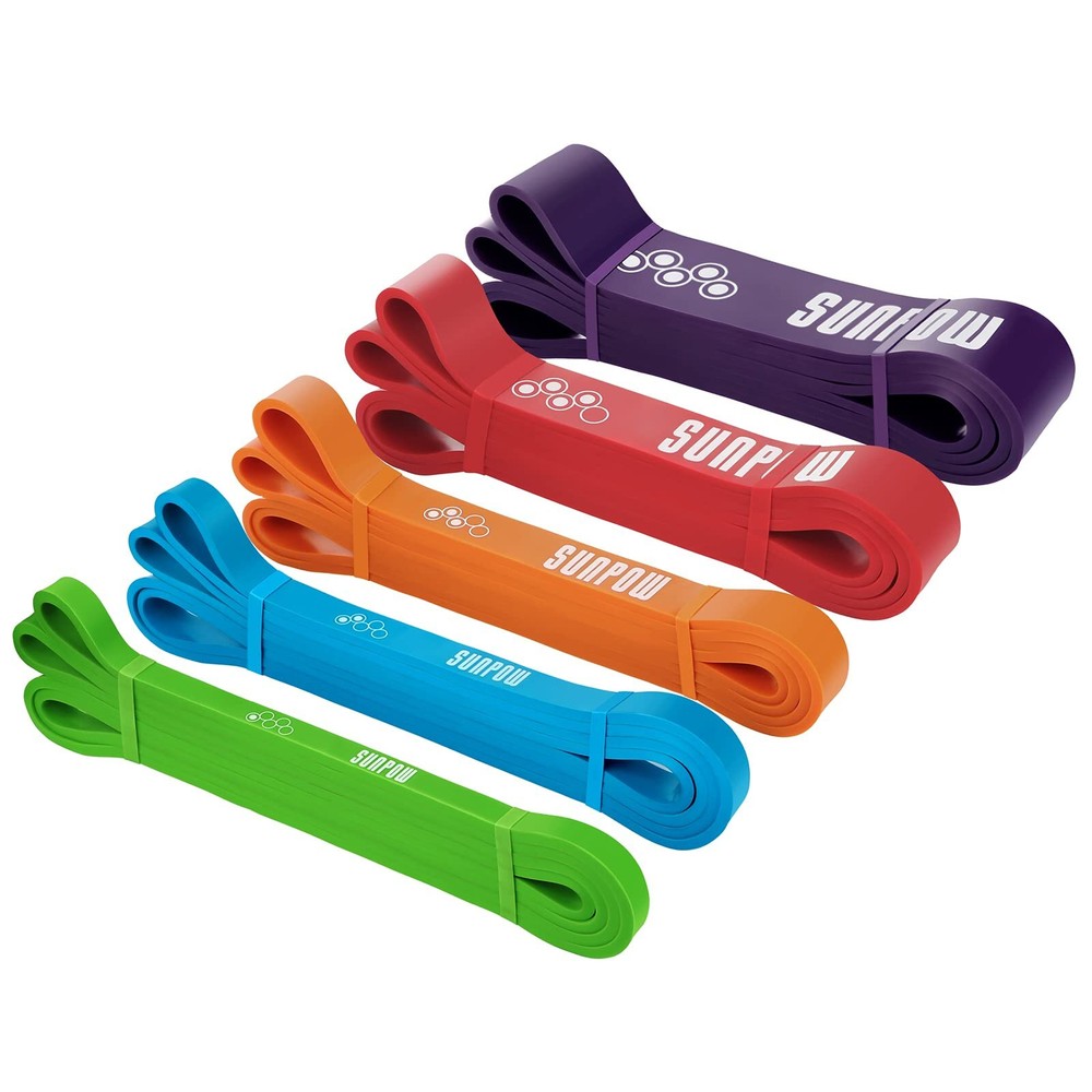 Pull Up Assistance Bands - Set of 5 Resistance Heavy Duty Workout Exercise St...