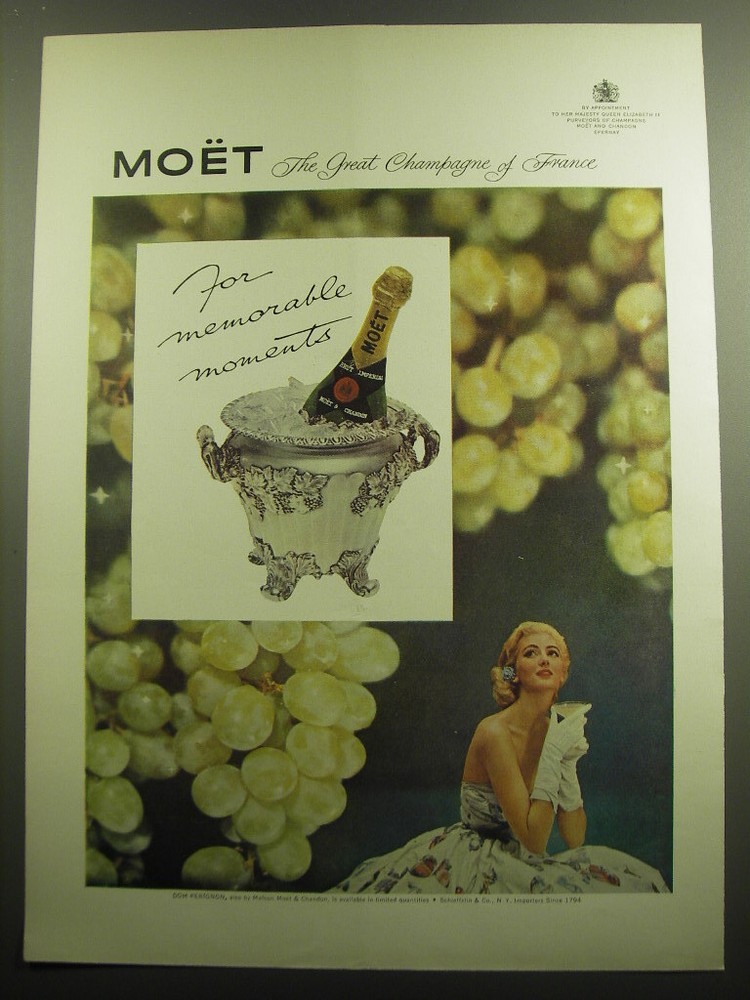 1958 Moet champagne Ad - For memorable moments