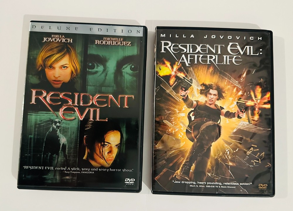 Resident Evil 2004 Deluxe Edition & Afterlife Double DVD Movie Lot