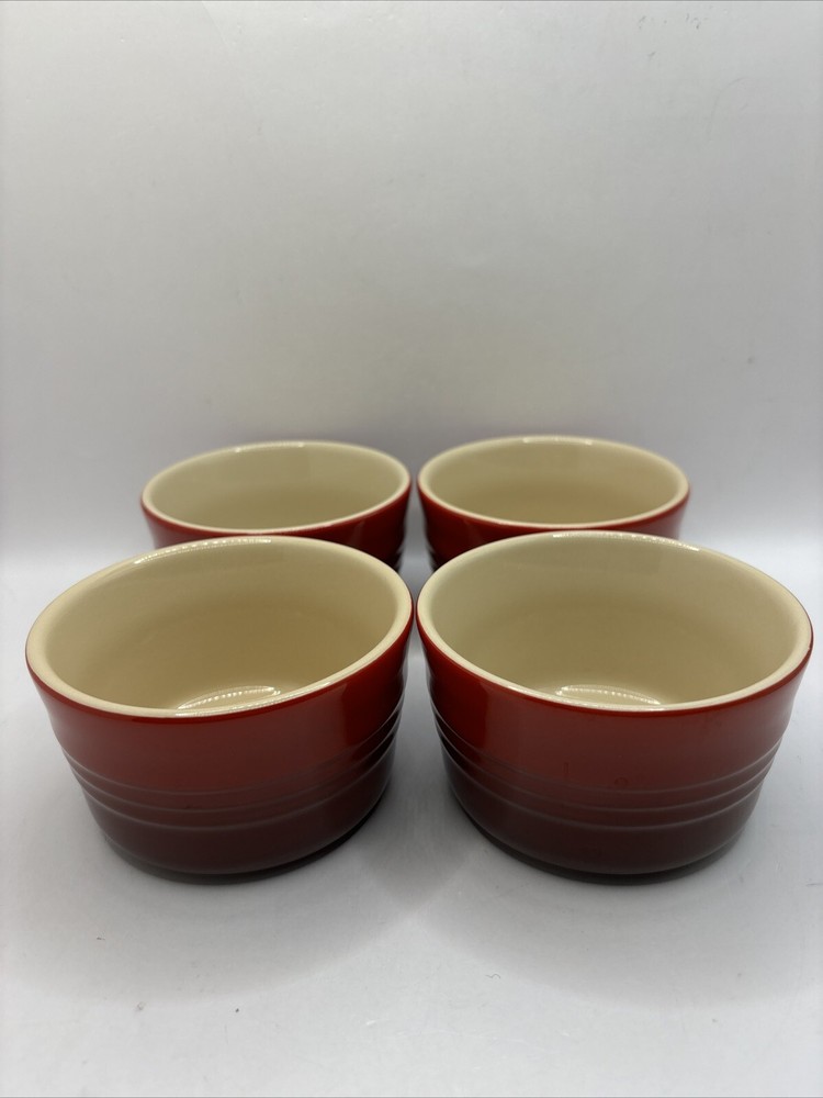 LeCreuset 4-Piece Red Ombré Ramekins Set for Stylish Baking and Serving