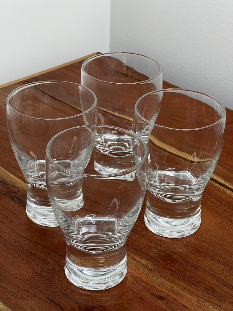 4 Clear Beer / Iced Tea / Tumblers Glasses With Weighted Base