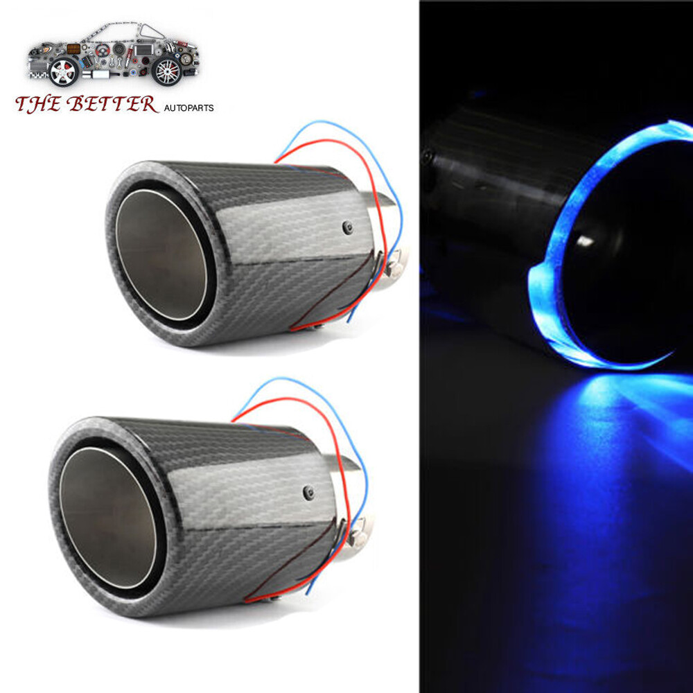 Carbon Fiber Universal Car Modified LED Luminous Exhaust Muffler Tip Tail Pipe