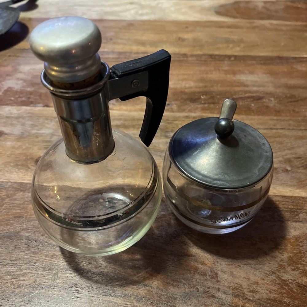 Vtg Sweet 'N Low Sugar Holder/Spoon & Carafe Decanter Retro MCM