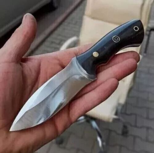 Custom Handmade D2 Steel Bowie Full Tang Hunting Resin Handle Knife With Sheath,