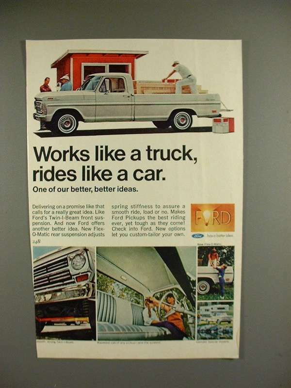 1968 Ford Pickup Truck Ad - Built Tough for Heavy Work