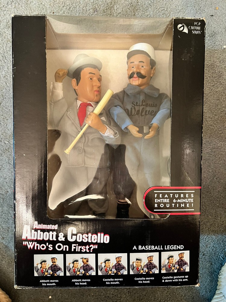 Abbott & Costello Animated Who's On First Talking Figure Gemmy 2002 Pop Culture Collectible-image