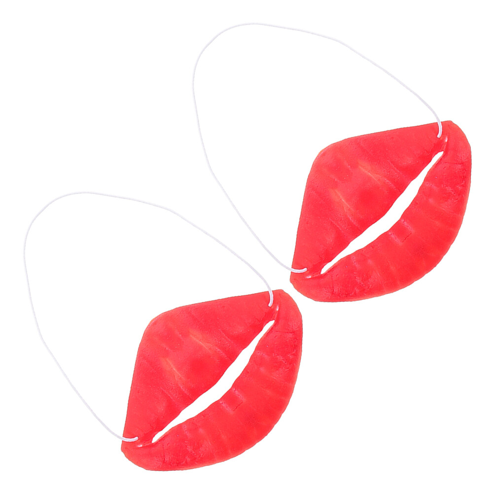 2 Pcs Robber Mask Red Lip Accessories Halloween Decor Costumes Toys