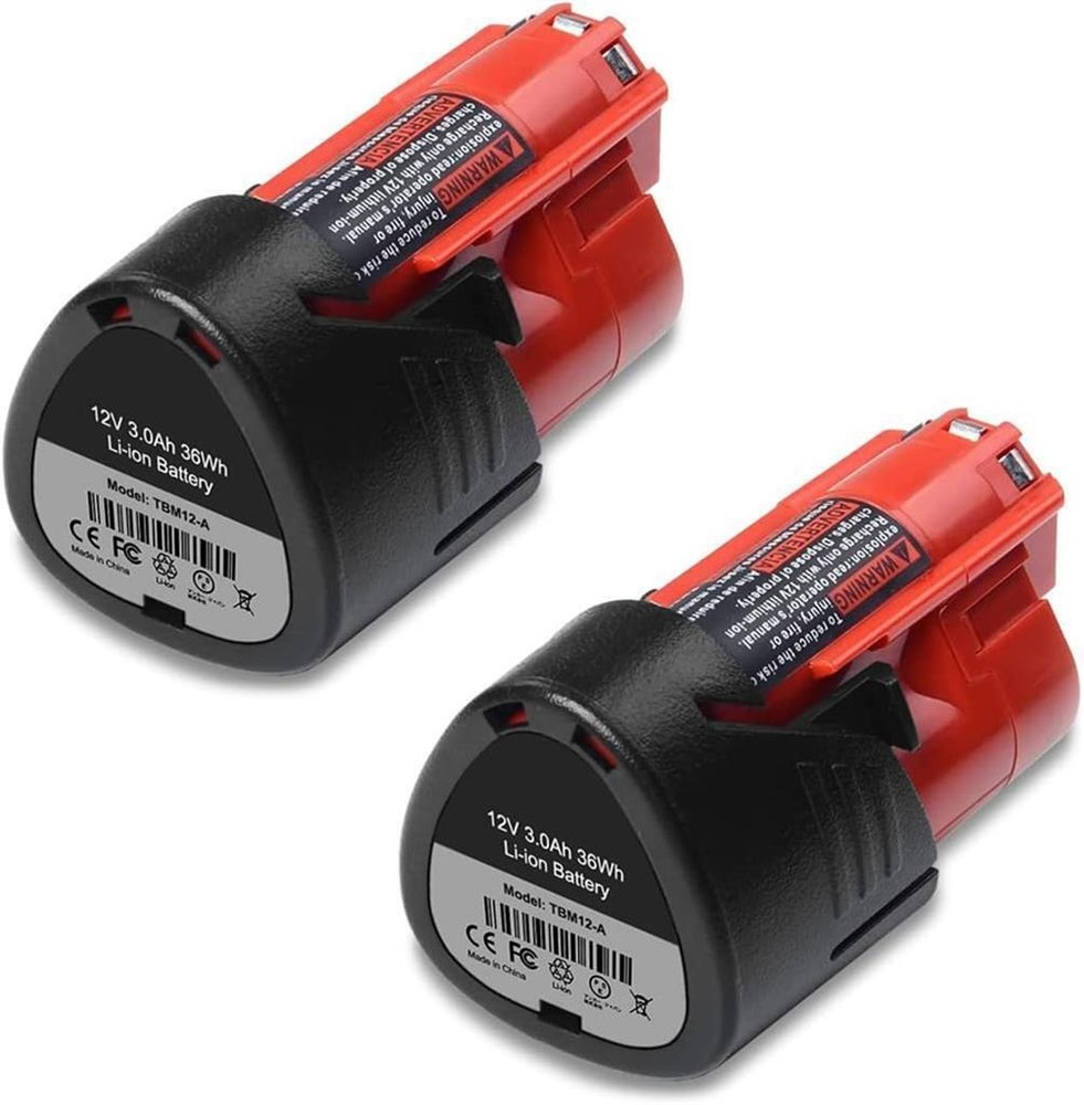 2 PACK 12V 3.0AH for Milwaukee 12V M12 3.0Ah Compact Battery 48-11-2430