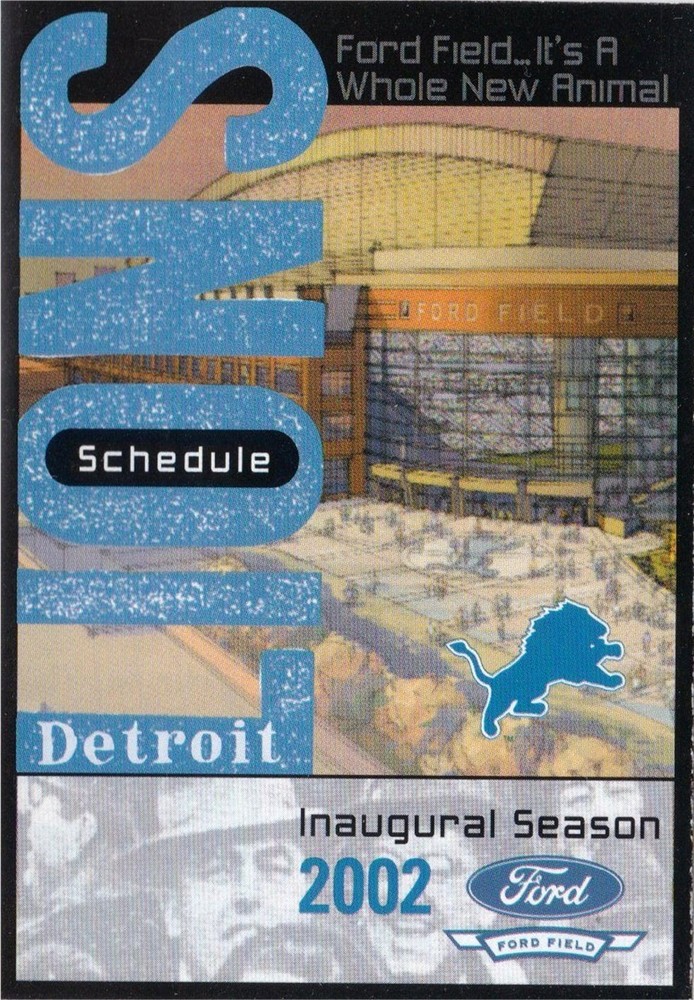2002 Detroit Lions NFL Football Pocket Schedule- Gatorade