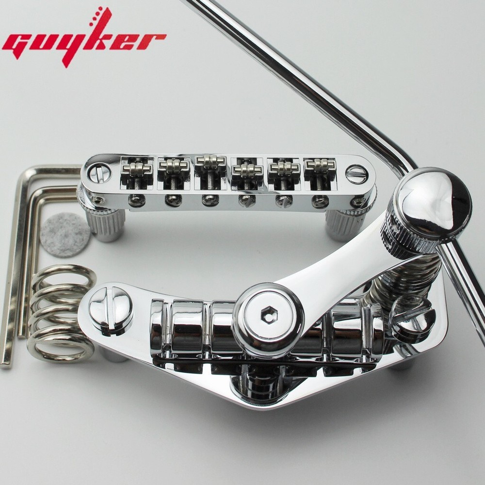 Guyker Tune-O-Matic Roller Saddle Guitar Bridge+ Stop Bar Tailpiece Tremolo CR