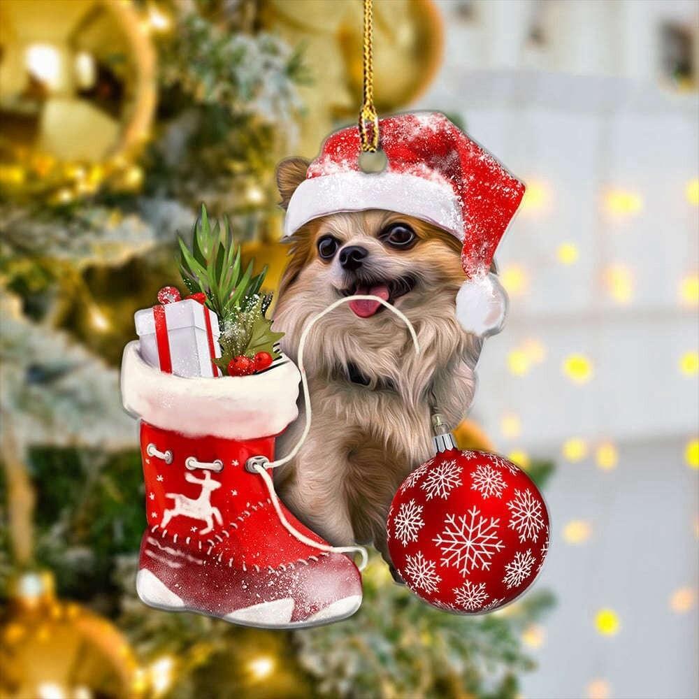 Chihuahua Dog Christmas Ornament  Chihuahua Dog Holiday Car Ornament Xmas Gift