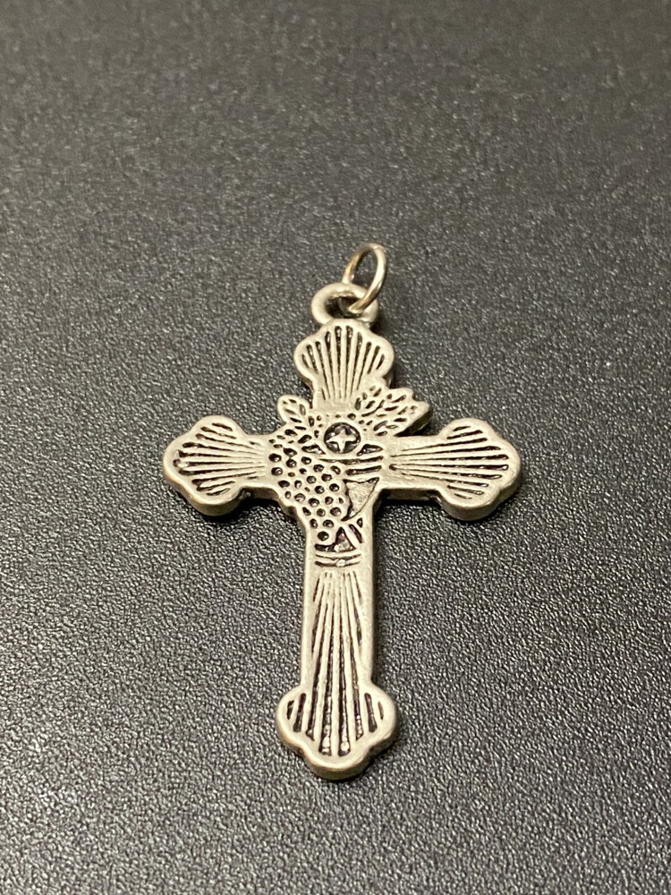 Cross pendant 2 inch length silver color