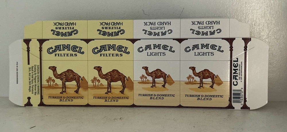 Camel Cigarettes Lights 4 Pack Unfolded Unused Promo Carton Box