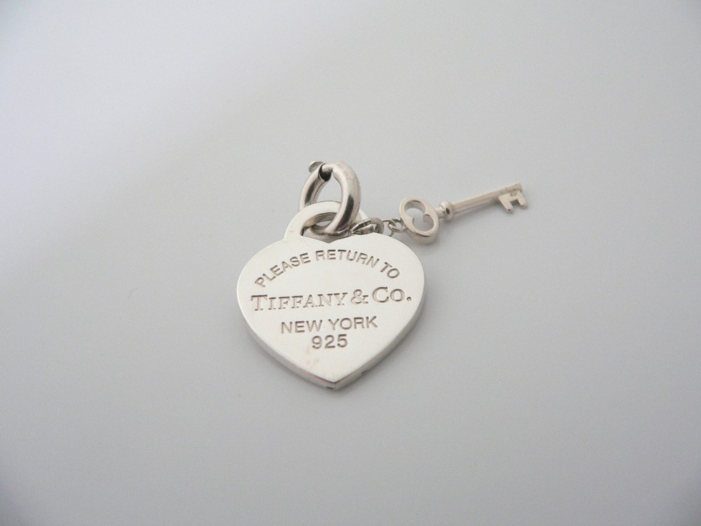 Tiffany & Co Silver Return to Heart Key Charm Pendant 4 Necklace Bracelet Clasp