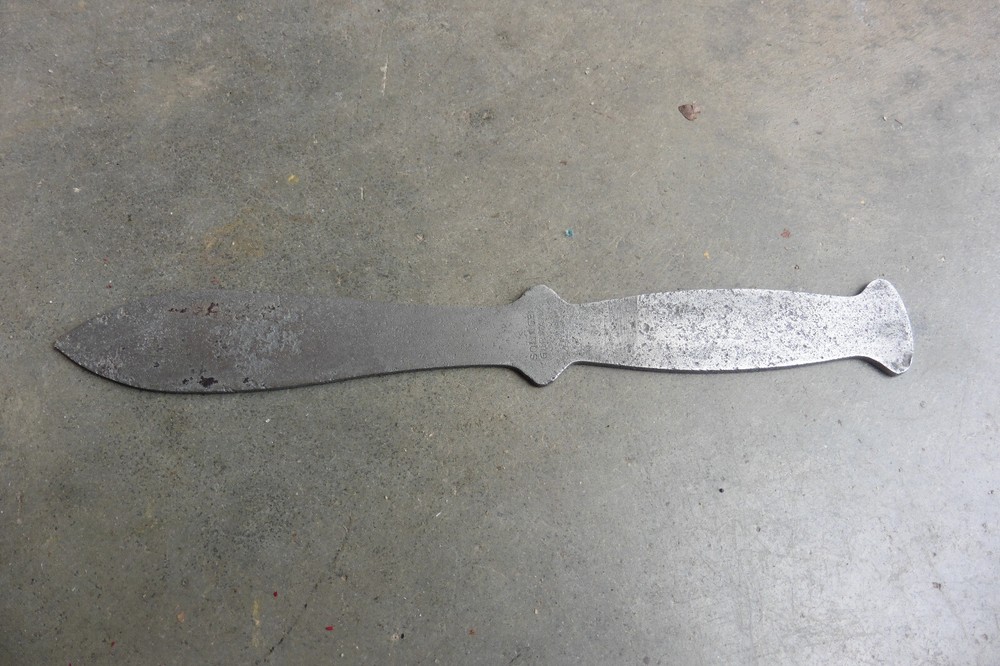 Vintage 1950s ROMO Solingen Steel Throwing Knife 9.25in Bare Handle