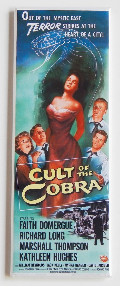 IMÁN REFRIGERADOR CULTO A LA COBRA (1,5 x 4,5 pulgadas) insertar póster de película serpiente