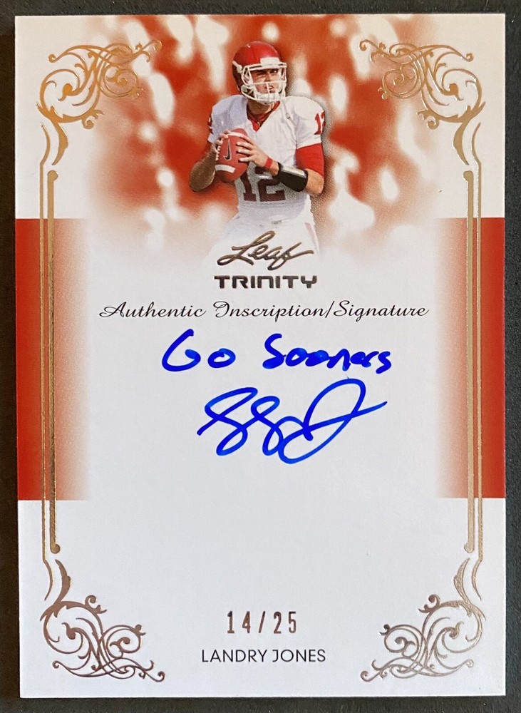 2013 Landry Jones Autographed Steelers Card Sooners GO Inscriptions