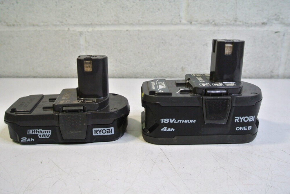 Ryobi 18v 4Ah Lithium Ion Battery P197 & Ryobi 18v 2Ah Lit-ion Battery P190