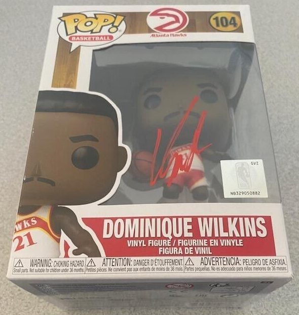 DOMINIQUE WILKINS SIGNED AUTO FUNKO POP! #104 JSA #AP54534 **ATLANTA HAWKS**