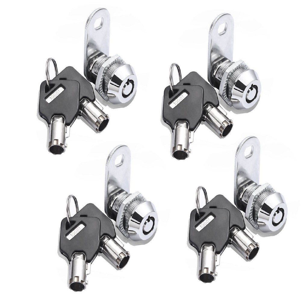 4Pack Keyed alike Tubular Cam Lock 5/8