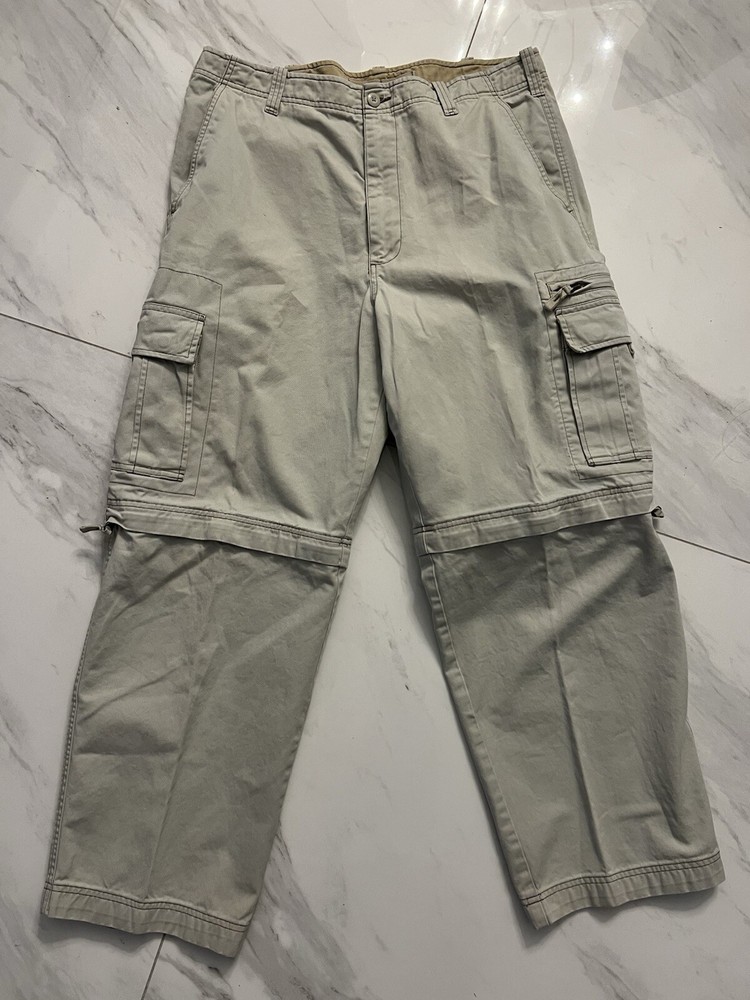 Vintage Y2K Old Navy Military Paratrooper Cargo Convertible Pants Men’s 36x30