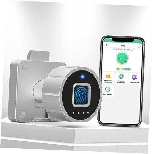 Smart 7/8-Inch Auto-Locking Fingerprint Cabinet Lock 22mm Length  