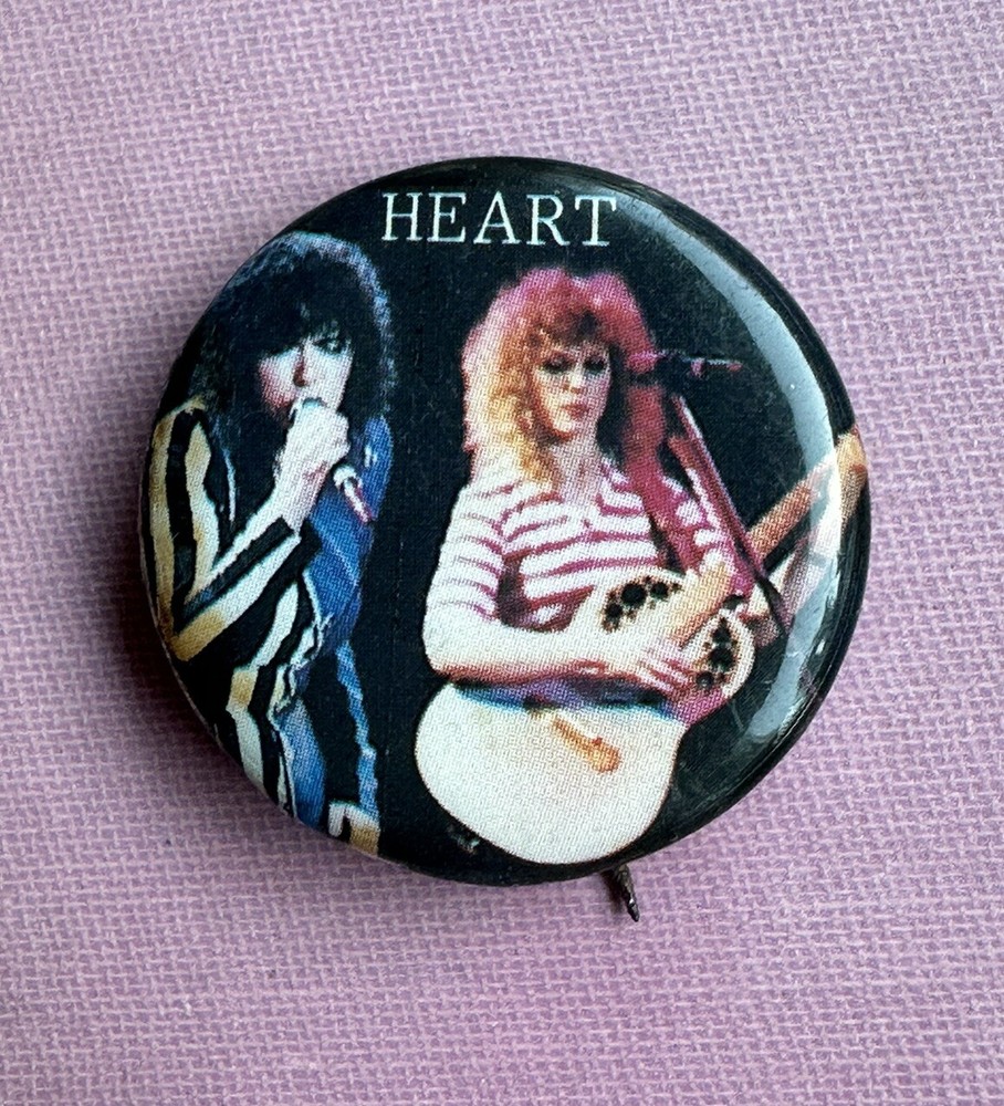 Vintage 1980s Heart rock band concert pin button ( as is )