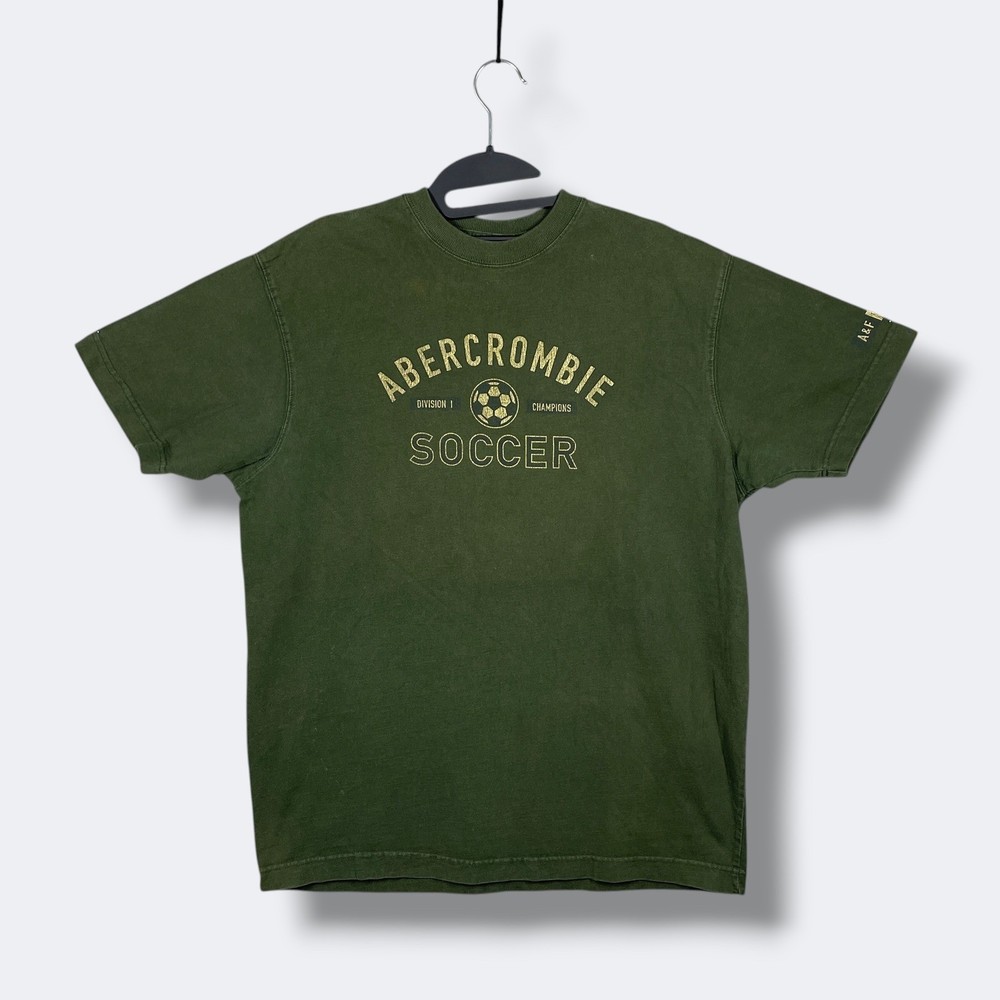 Vintage Abercrombie Fitch s/s Graphic T Shirt Mens XL Green Division 1 Soccer-image