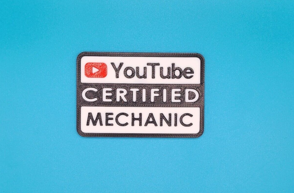 Youtube Certified Mechanic Magnetic Novelty Tool Box Badge 3D Printed Magnet