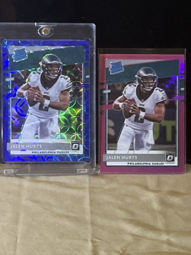 2020 Panini Donruss Optic RR Lot 2-Blue Scope And Pink Holo 164- Jalen Hurts RC