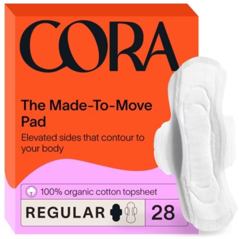 Cora Made-to-Move Regular Pads with Wings Organic Cotton Topsheet Ultra Thin