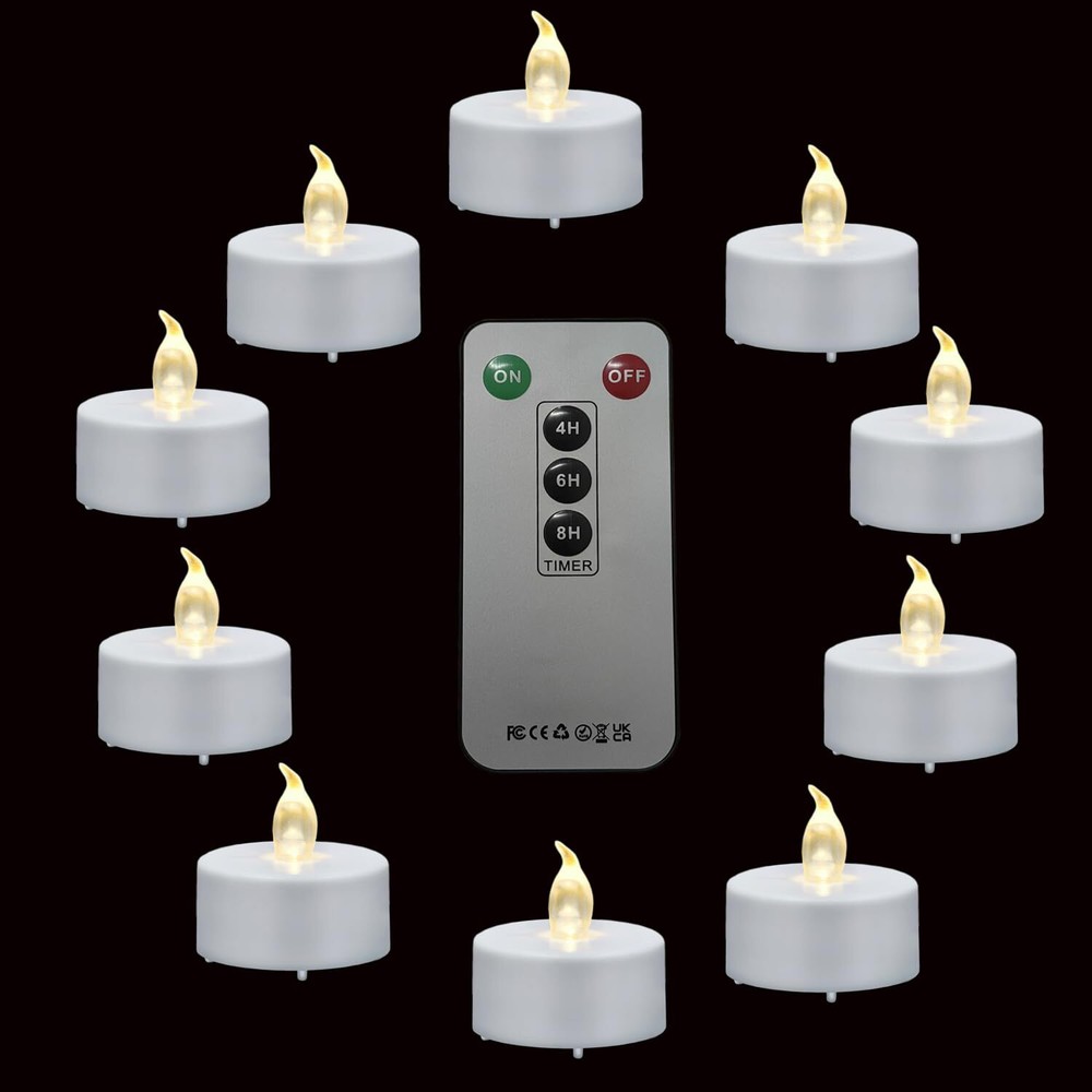 LED Tea Lights with Remote Control: Flameless Candles Lamp Realistic and Brig...