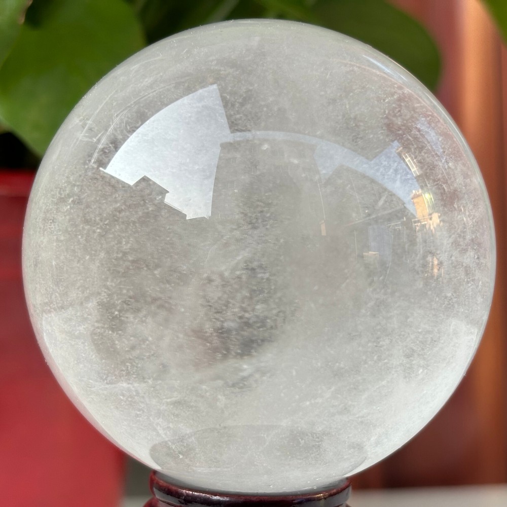 480g Natural White Clear Crystal Ball Quartz Gemstone Sphere Reiki Healing