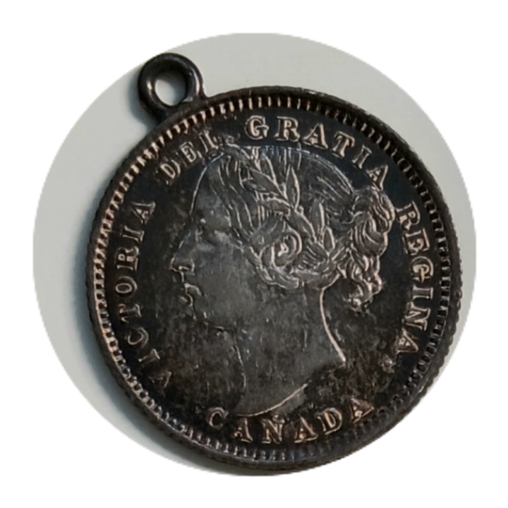 Love Token - GDB? - High Grade .925 Sterling Silver Canada Victoria 10 Cent Coin