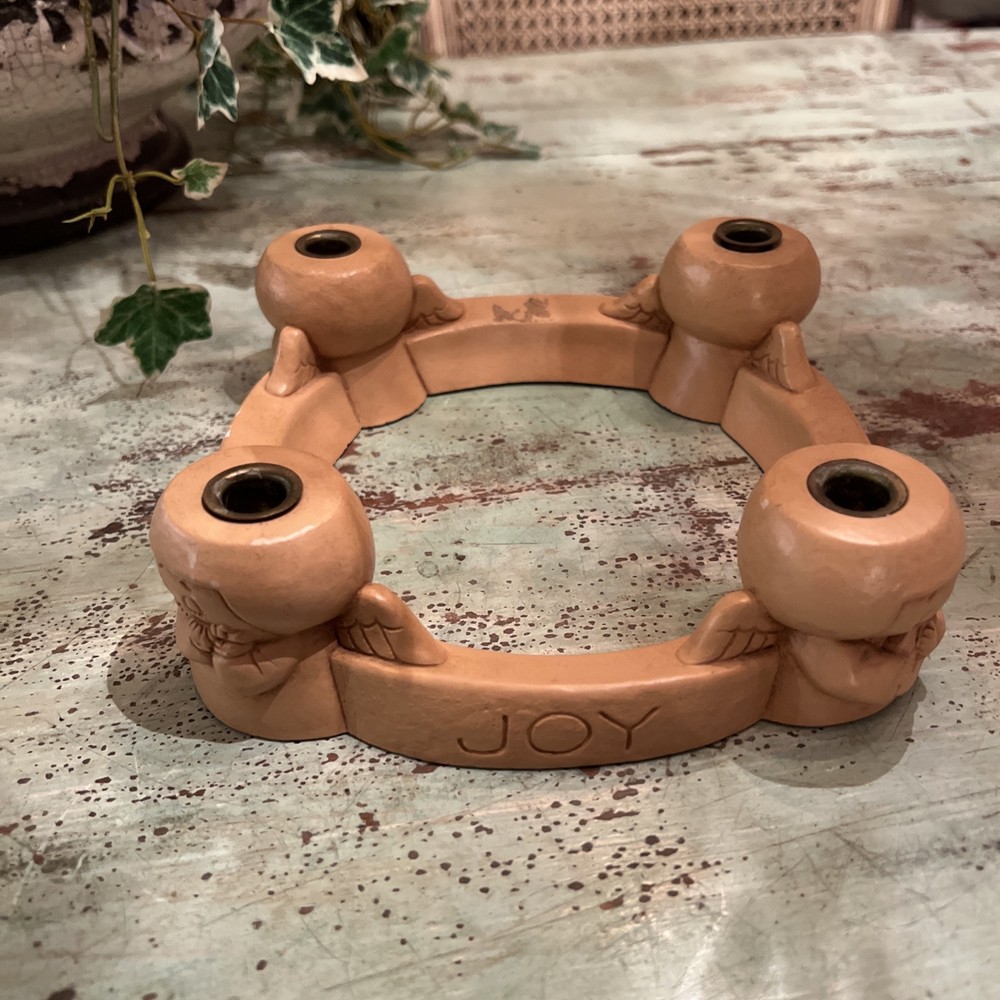 Abbey Press Angels Candle Holder Resin Advent Wreath Hope Love Peace 8x8x2