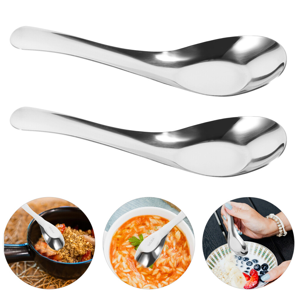 2 Pcs Kitchen Spoon Silverware Tablespoon Flatware Serving Utensils