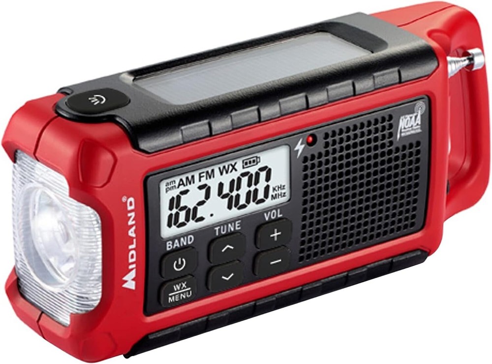 ER210 Emergency Compact Crank Weather AM/FM Radio - Multiple Power SOS Emergency