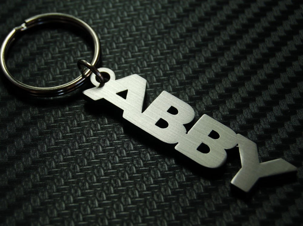ABBY Keyring Keychain Key Fob Stainless Steel Name Gift-image