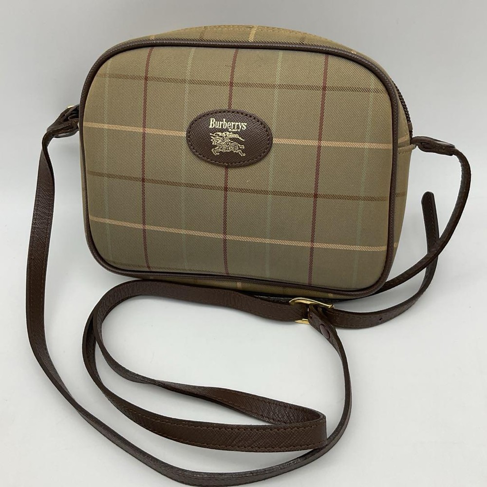 Burberry Shoulder Bag Nova Check Canvas Brown Authentic F07301591
