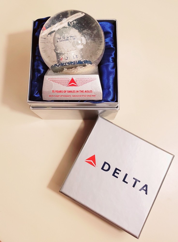 Delta Air Lines 75 Years of Smiles in the Aisles Snowglobe