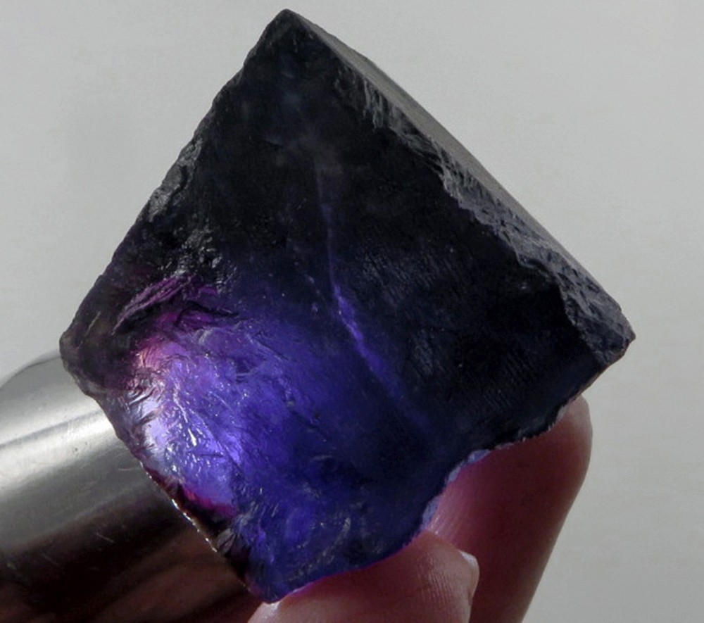 182Ct Natural Purple Fluorite Facet Rough Crystal from Brazil YVZ584