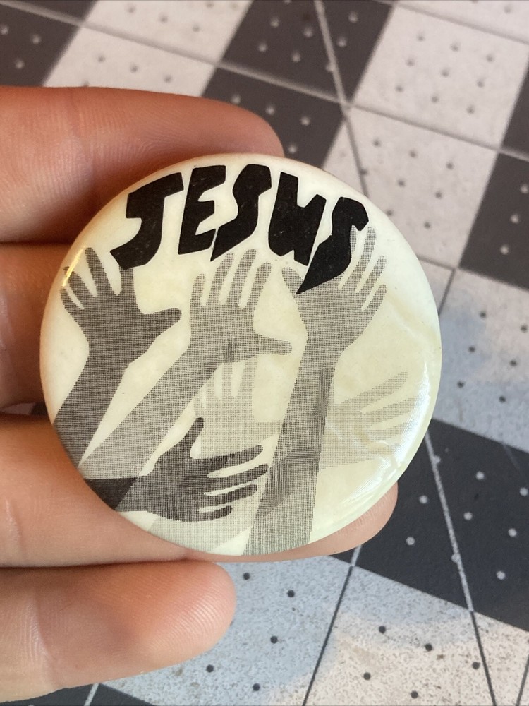 Vintage Fargo Rubber Stamp Works Hands Reaching For Jesus Pin Very Rare Item!!!