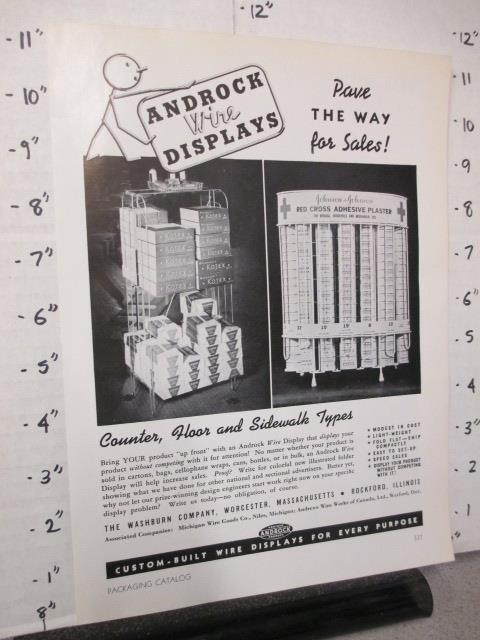 magazine ad 1939 WASHBURN store display Johnson & Johnson Kotex Kleenex box